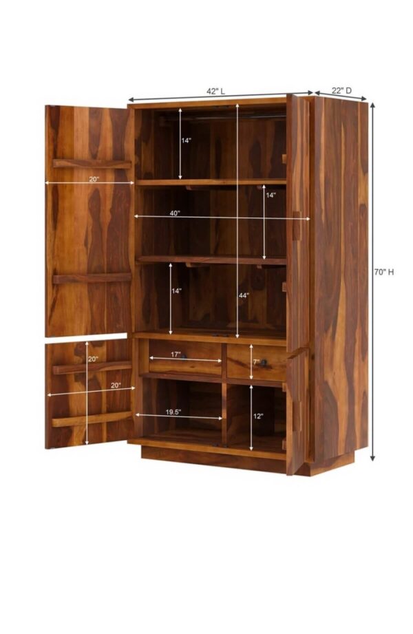 Ozzi Solid Wood Wardrobe - Image 8